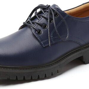 Women's Leather Oxford Shoes Water Resistant Non-Slip Comfort Business Casual